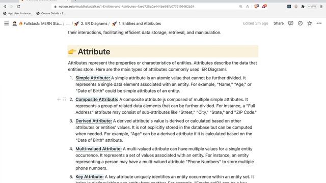 Entities and Attributes - MERN Stack Full Course Playlist - 037