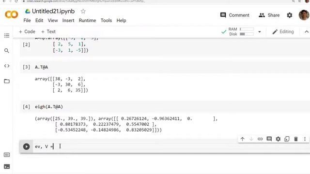 Getting singular value decomposition using python