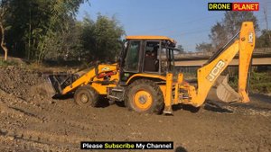 JCB Making Dam - JCB Backhoe 3DX Machine Working In River - JCB Dozer Video