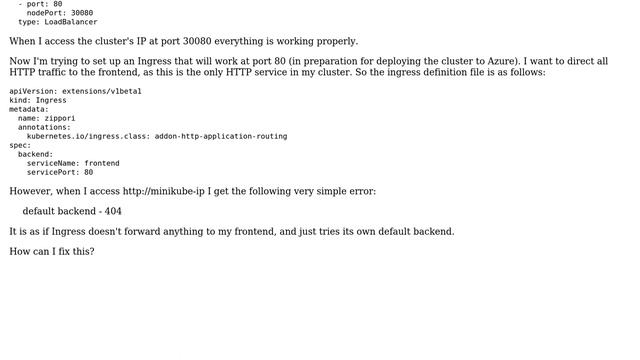 Ingress returns 'default backend - 404' on Minikube смотреть онлайн