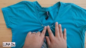A sewing trick how to downsize a large neckline easily/How to Reduce T-Shirt COLLAR.
