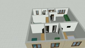 чертеж дома 10 на 10 метров с 3 спальными комнатами