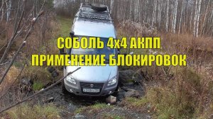 Соболь 4х4 АКПП. Применение межколесных блокировок. Проезд оврага.