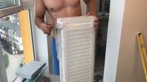 Распаковка стальной радиатор Koer 1200x300 мм 1500 Вт