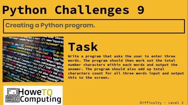 Python challenges level 2 challenge 9 ‐