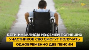 Дети-инвалиды из семей погибших участников СВО смогут получать одновременно две пенсии