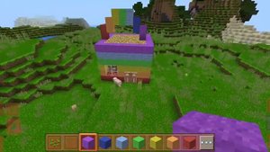 Строю радужный домик в маинкравте 🙂