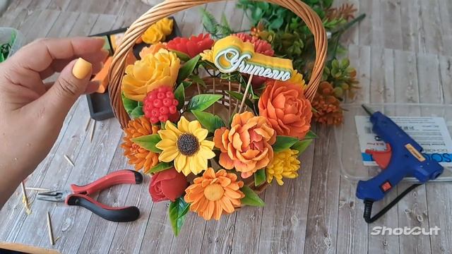 Собираем осенний букет из мыла в корзине. #мыло #мыловарение #мыловидео
