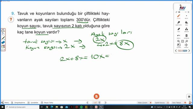 7.SINIF MATEMATİK SAHNESİ S.147-148 ETKİNLİK SAHNESİ 25 DENKLEM KURMA PROBLEMLERİ смотреть онлайн