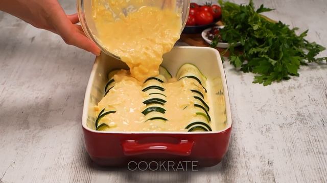 Запеканка с 3-мя рулетами из цуккини. Начиняю их картошкой и ветчиной