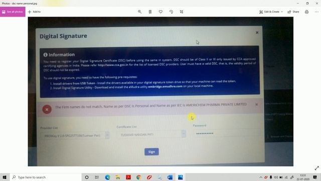 DSC and PAN mismatch error on DGFT website and Organization Specific DSC смотреть онлайн