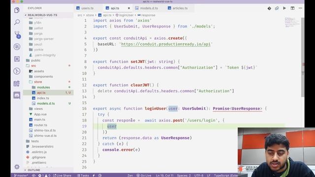 Realworld app - VueJS and Typescript - Part 3 : Vuex and API Access
