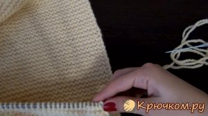 Шапка бини спицами укороченными рядами