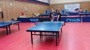 длинные шипы Donic Spike P1 на off   основании против КШ ( Андрианов - Мингалева)