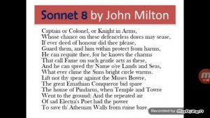 Sonnet 8 || Sonnet by John Milton || Introduction, Summary, Critical Appreciation, Reader`s Review|