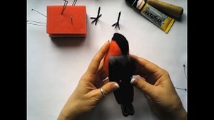 МК Снегирь сухое валяние игрушек из шерсти