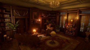 Уютная зимняя библиотека с теплым камином и звуками метели за окном помогает справится с бессонницей