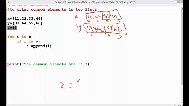 To Print Common Elements in Two Lists | Python Programs for Beginners | python tutorial