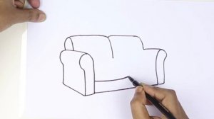 How to draw a Sofa very easy and step by step / Sofa line drawing.