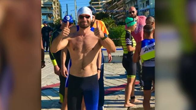 Афины 2019 год. Плавание в море 3 км. Район  Палео Фалиро, заплыв на 1 и 3 км.