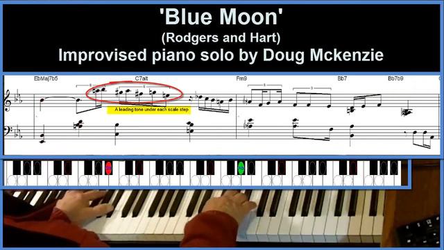 'Blue Moon' - jazz piano tutorial (advanced) смотреть онлайн