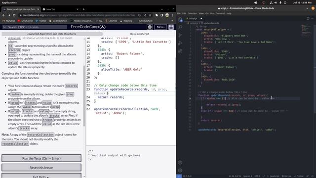 Solving JavaScript Problems Together #1 - Join Me for the freeCodeCamp Record Collection Exercise!