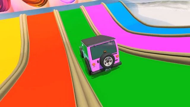 Гигантские и маленькие автомобили против портальной ловушки с цветным слайдом #BeamNG.Drive смотреть онлайн