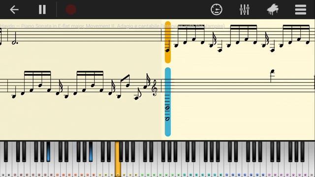 Haydn — Piano Sonata in E-flat major, Movement II. (Interview with the Vampire; Old acoustic piano)