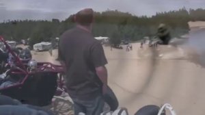 ATV Quad Bike Hydroplaning on Water Stunt