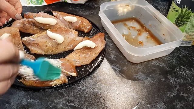 Куриная грудка под ананасом и сыром в духовке. Dinner recipe. Рецепт ужина смотреть онлайн