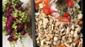 Овощи с грибами в духовке??|Быстрый и вкусный ужин