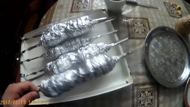 Картошка на мангале с салом , рецепт на шампурах смотреть онлайн