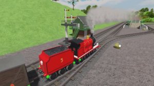 JAMES RED NUMBER 5 - GO UP THE HILL TRACKS - ENDING DISASTER RIDE! - THOMAS AND FRIENDS - ROBLOX