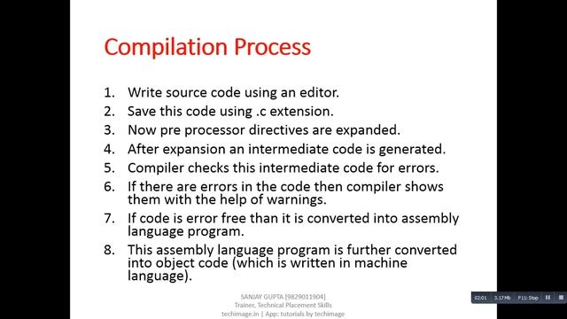 04 Compilation and Execution Process of a C Program in Windows OS by Sanjay Gupta in English