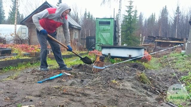 Делаем разметку огородной зоны. Ремонт теплицы. Пошел снег.