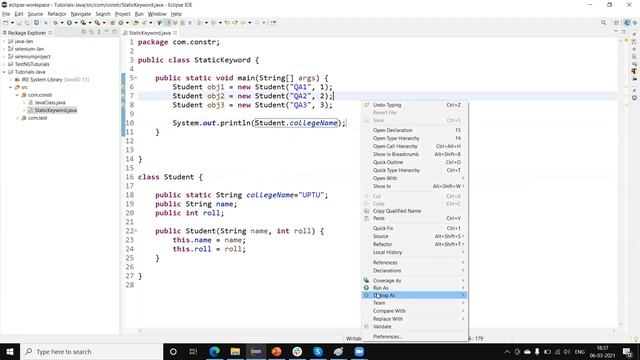 #10 what is static keyword in java