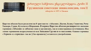 Авторитетные абхазские историки написали исторический очерк для Грузинской советской энциклопедии H