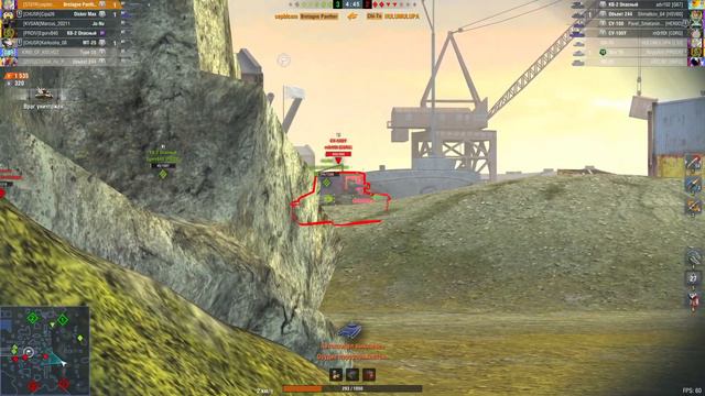 Tanks Blitz: бой на Bretagne Panther карта "Восточная гавань" (2727 урона) смотреть онлайн