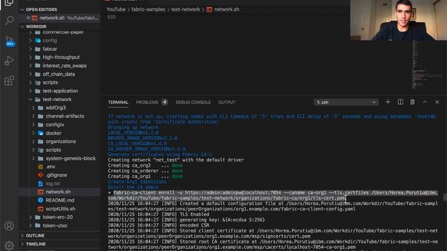 Hyperledger Fabric 2.2 Tutorial - Writing your first application Part 2 (Network setup) смотреть онлайн