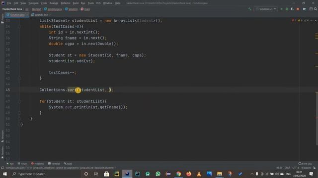 JAVA SORT | HACKERRANK SOLUTION | JAVA DATA STRUCTURES
