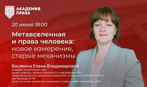 Метавселенная и права человека новое измерение старые механизмы | Васякина Елена Владимировна