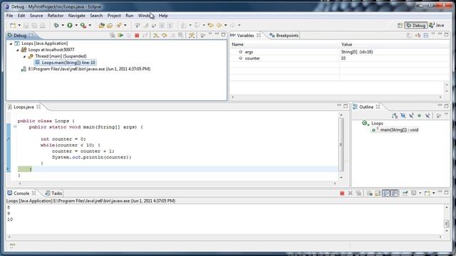 Java Programming: 7 - Loops, intro to debugger смотреть онлайн