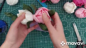 МК пионы из изолона для шляпных коробок и букетов.