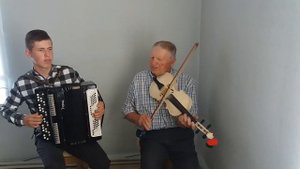 Пісня "В саду гуляла"  на баяні і скрипці