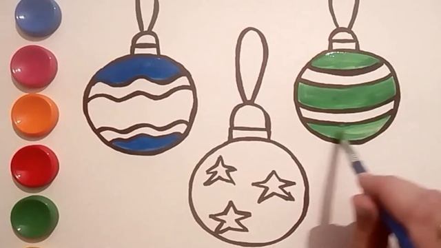 Как нарисовать Елочные игрушки | Простые рисунки детям | How to draw Christmas toys | Kapelka