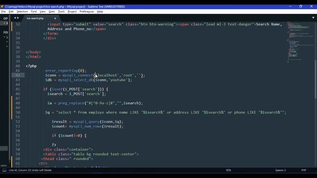 PHP Search | PHP Search Function | PHP Search data using Mysql Database смотреть онлайн