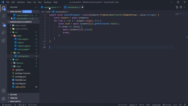 Part6: WebdriverIO with TypeScript - Utility for basic commands