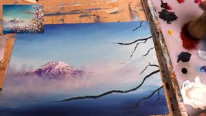 С 1-м Днем Весны! Как рисовать сакуру. Акрил. How to paint sakura with acrylic.