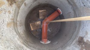 42. Лоток канализационного трубопровода 45 градусов