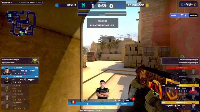 Nexus vs EC Brugge | European Pro League Season 7 - HiGHLiGHTS | CSGO смотреть онлайн